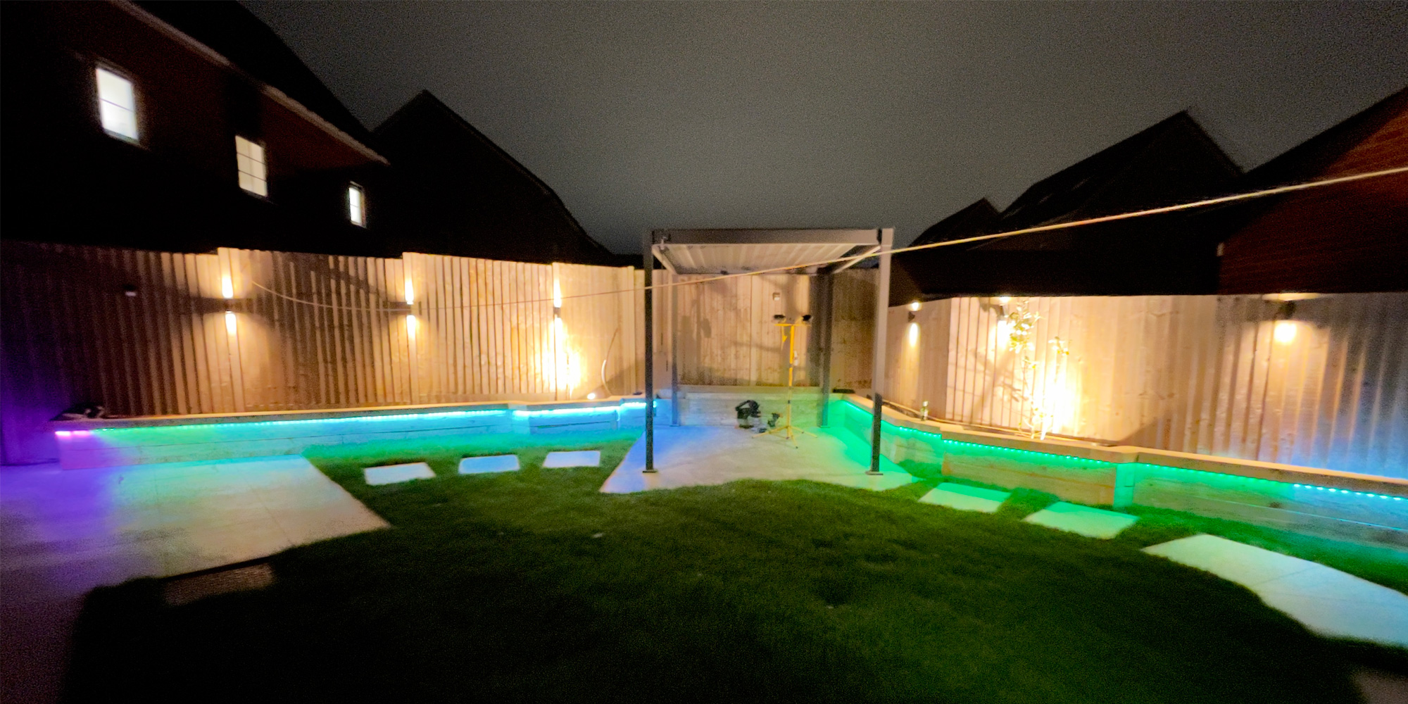 Tree uplighting in a Milton Keynes garden