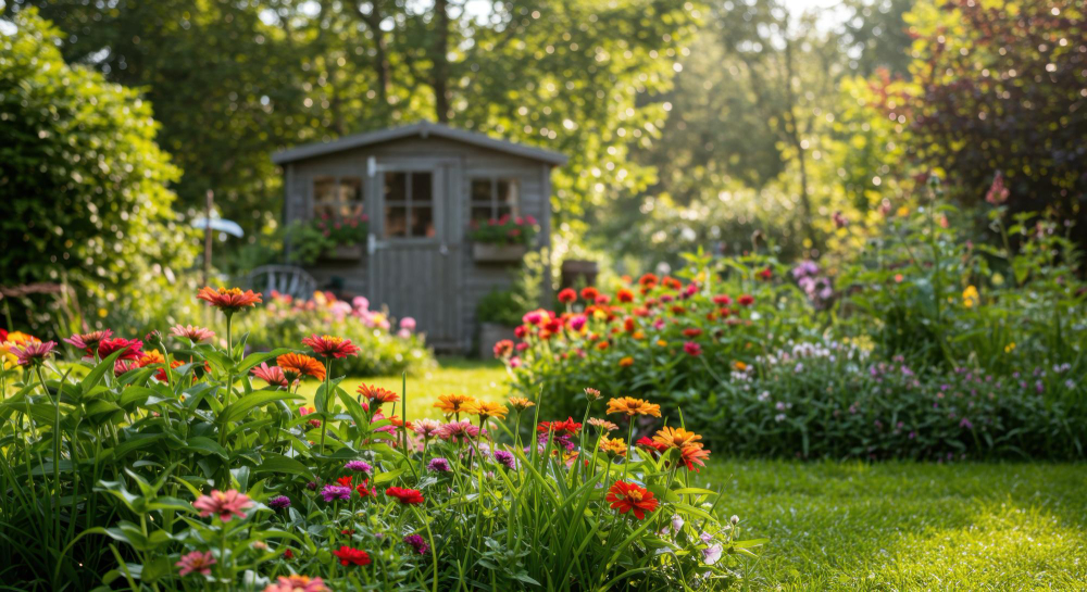 Lush planting scheme with raised beds by TJ Rose Landscapes